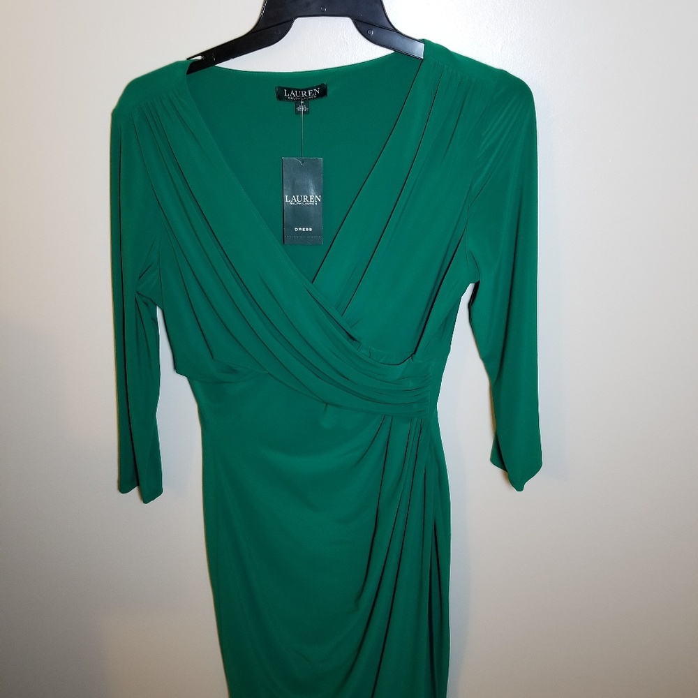 Emerald green Ralph Lauren wrap dress size 14 NWT